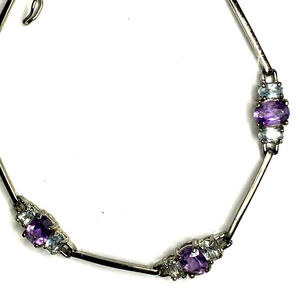 natural amethyst crystal bracelet 925
